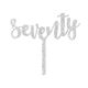 Make A Wish Silver Glitter - Script Number 70 Acrylic Cake Topper