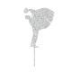 Make A Wish Silver Glitter - Wedding Couple Acrylic Cake Topper