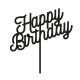 Make A Wish Black - Happy Birthday Acrylic Cake Topper