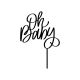 Make A Wish Black - Oh Baby Acrylic Cake Topper