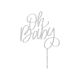 Make A Wish Silver Glitter - Oh Baby Acrylic Cake Topper