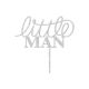 Make A Wish Silver Glitter - Little Man Acrylic Cake Topper