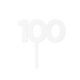 Make A Wish White - Birthday Number 100 Acrylic Cupcake Topper