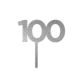 Make A Wish Silver Glitter - Birthday Number 100 Acrylic Cupcake Topper