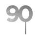 Make A Wish Silver Glitter - Birthday Number 90 Acrylic Cupcake Topper