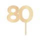 Make A Wish Birch Effect - Birthday Number 80 Wooden Cupcake Topper