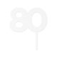 Make A Wish White - Birthday Number 80 Acrylic Cupcake Topper