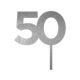 Make A Wish Silver Glitter - Birthday Number 50 Acrylic Cupcake Topper