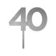 Make A Wish Silver Glitter - Birthday Number 40 Acrylic Cupcake Topper