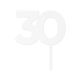 Make A Wish White - Birthday Number 30 Acrylic Cupcake Topper