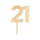Make A Wish Birch Effect - Birthday Number 21 Wooden Cupcake Topper