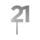 Make A Wish Silver Glitter - Birthday Number 21 Acrylic Cupcake Topper