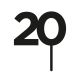 Make A Wish Black - Birthday Number 20 Acrylic Cupcake Topper