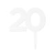 Make A Wish White - Birthday Number 20 Acrylic Cupcake Topper