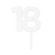 Birthday Number 18 Acrylic Cupcake Topper - White