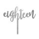 Make A Wish Silver Glitter - Script Number 18 Acrylic Cupcake Topper