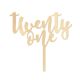 Make A Wish Birch Effect - Script Number 21 Wooden Cupcake Topper
