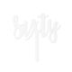 Make A Wish White - Script Number 60 Acrylic Cupcake Topper
