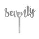 Make A Wish Silver Glitter - Script Number 70 Acrylic Cupcake Topper
