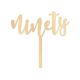 Make A Wish Birch Effect - Script Number 90 Wooden Cupcake Topper
