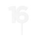 Make A Wish White - Birthday Number 16 Acrylic Cupcake Topper