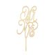 Make A Wish Birch Effect - Mr & Mrs Wooden Cupcake Topper