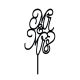 Make A Wish Black - Mr & Mrs Acrylic Cupcake Topper