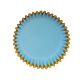 Cupcake Cases Foil Lined - Blue with Gold Foil Trim Pk/30