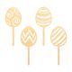 Make A Wish Wood - Easter Egg Cupcake Toppers Set Of 4