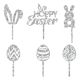 Make A Wish Silver Glitter - Easter Cupcake Toppers Set Of 6