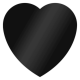 8 Inch Ganache Plate Black Heart Set of 2