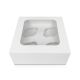 White Cupcake Box Holds 4 Cupcakes With Window
