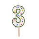 Candles - Green Numeral 3 (64mm / 2.5