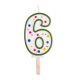 Candles - Green Numeral 6 (64mm / 2.5