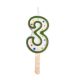 Candles - Green Numeral 3 (38mm / 1.5