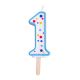 Candles - Blue Numeral 1 (64mm / 2.5