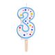 Candles - Blue Numeral 3 (64mm / 2.5