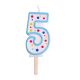 Candles - Blue Numeral 5 (64mm / 2.5