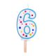 Candles - Blue Numeral 6 (64mm / 2.5
