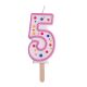 Candles - Pink Numeral 5 (64mm / 2.5