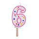 Candles - Pink Numeral 6 (64mm / 2.5