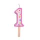 Candles - Pink Numeral 1 (38mm / 1.5