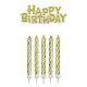 Candles - Gold Happy Birthday with Plaque Set