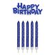 Candles - Blue Happy Birthday with Plaque Set