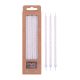 Candles - White with Gold Glitter Extra Tall with Holders Pk/16