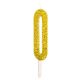 Gold Glitter Number Candle 0