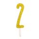 Gold Glitter Number Candle 2