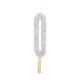Silver Glitter Number Candle 0 - Silver Glitter Candle - Number 0