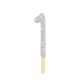 Silver Glitter Number Candle 1 - Silver Glitter Candle - Number 1