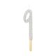 Silver Glitter Number Candle 9 - Silver Glitter Candle - Number 9